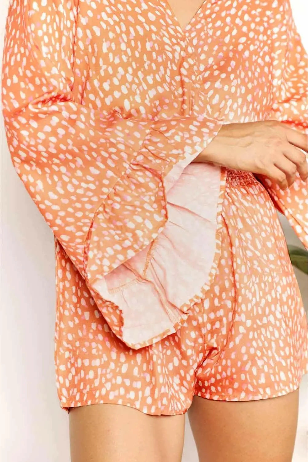 Vibrant print surplice romper - Love Salve